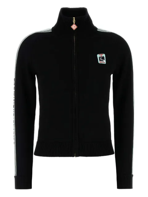 Casablanca stripe-detail zip-up cardigan