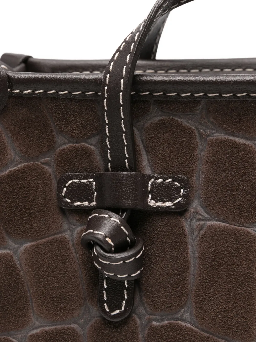 GIANNI CHIARINI Marcella Joy kleine schoudertas met krokodillen-reliëf en handgreep Bruin
