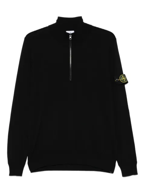 Stone Island half-zip logo-appliqué jumper