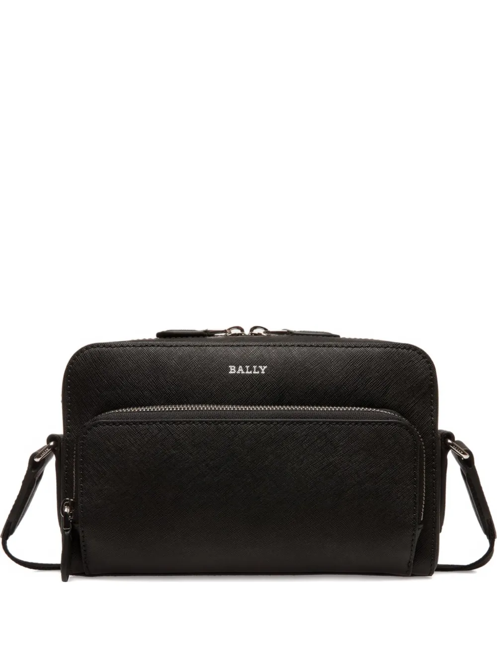 Bally Leren messengertas Zwart
