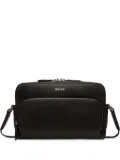 Bally embossed leather messenger bag - Black