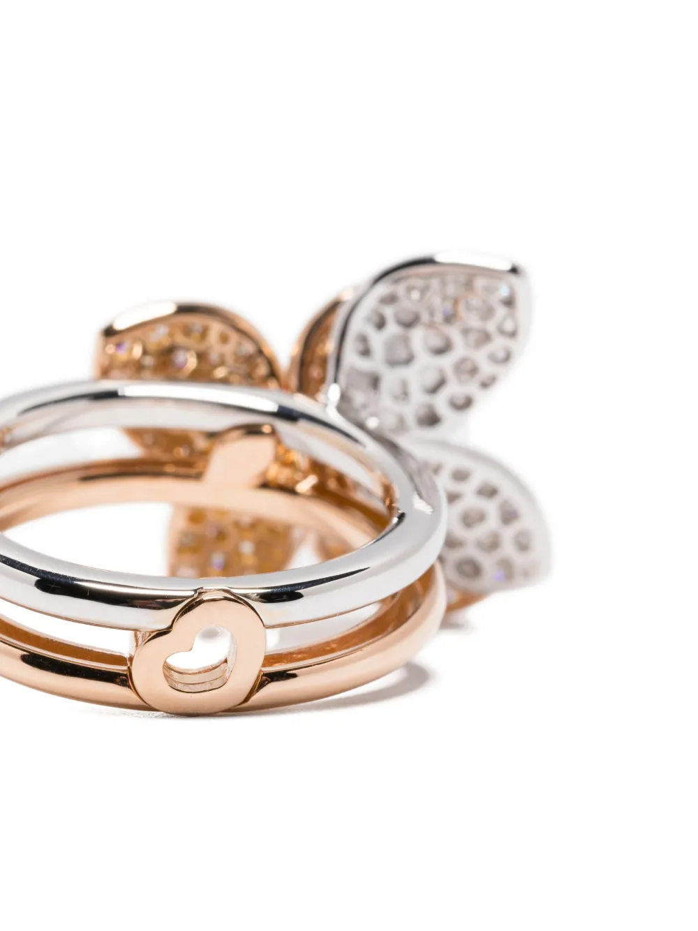 Pasquale Bruni Anello Petit Garden Libellule in oro rosa e bianco 18 carati con diamanti | Anelli di alta gioielleria | Image 3