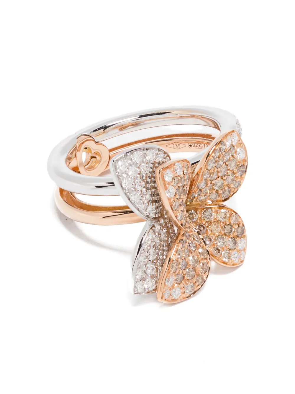 Pasquale Bruni 18K rose and white gold Petit Garden Libellule diamond ring - Argento