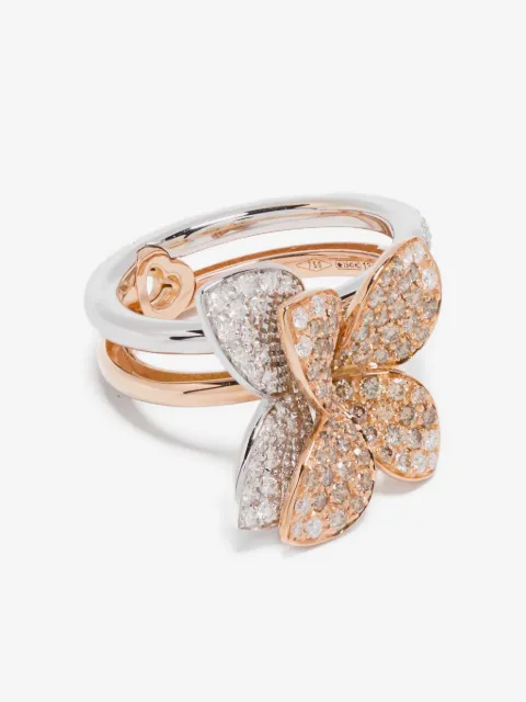 Pasquale Bruni 18K rose and white gold Petit Garden Libellule diamond ring