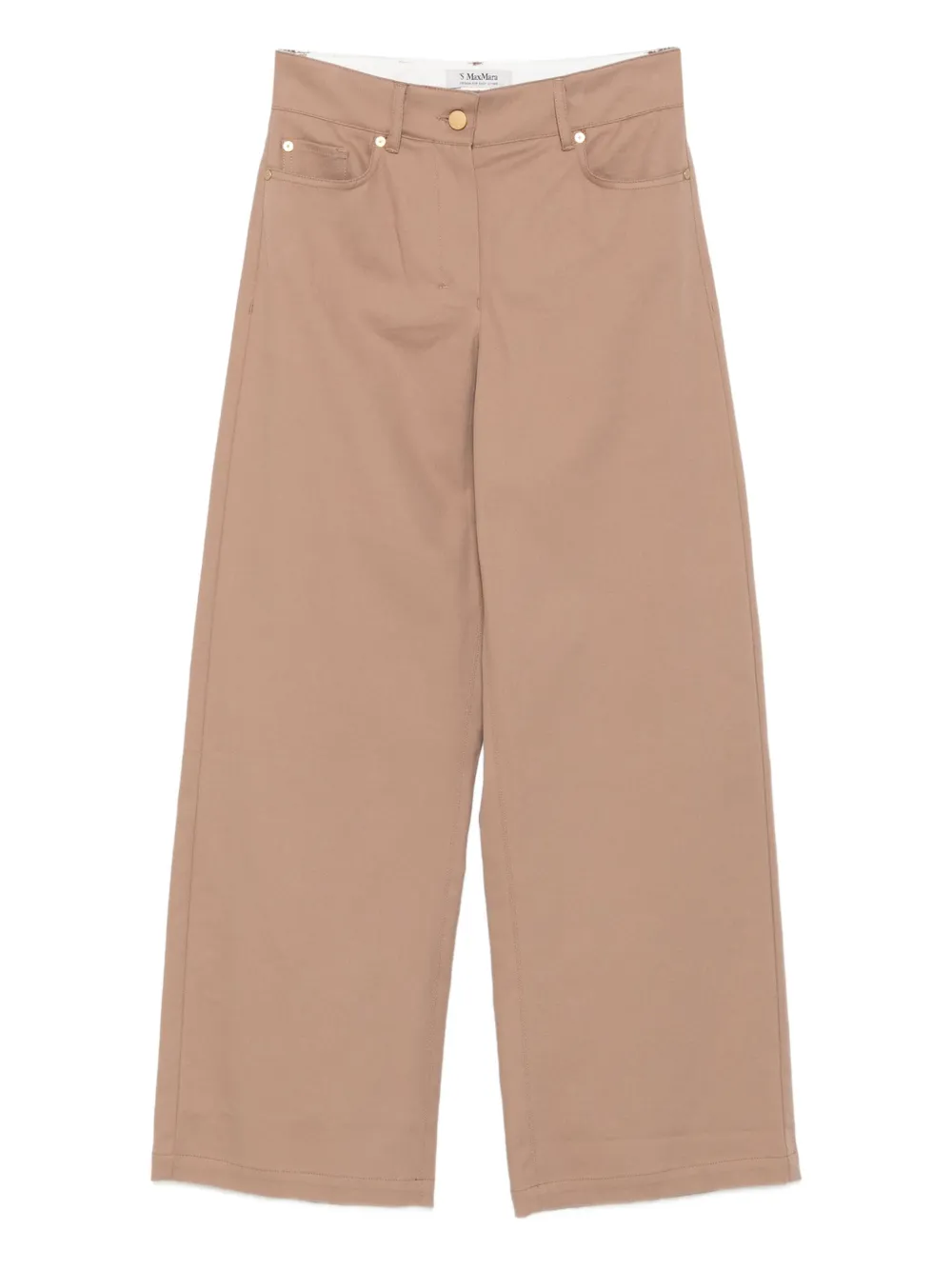 'S Max Mara buttoned cotton-blend straight trousers Bruin
