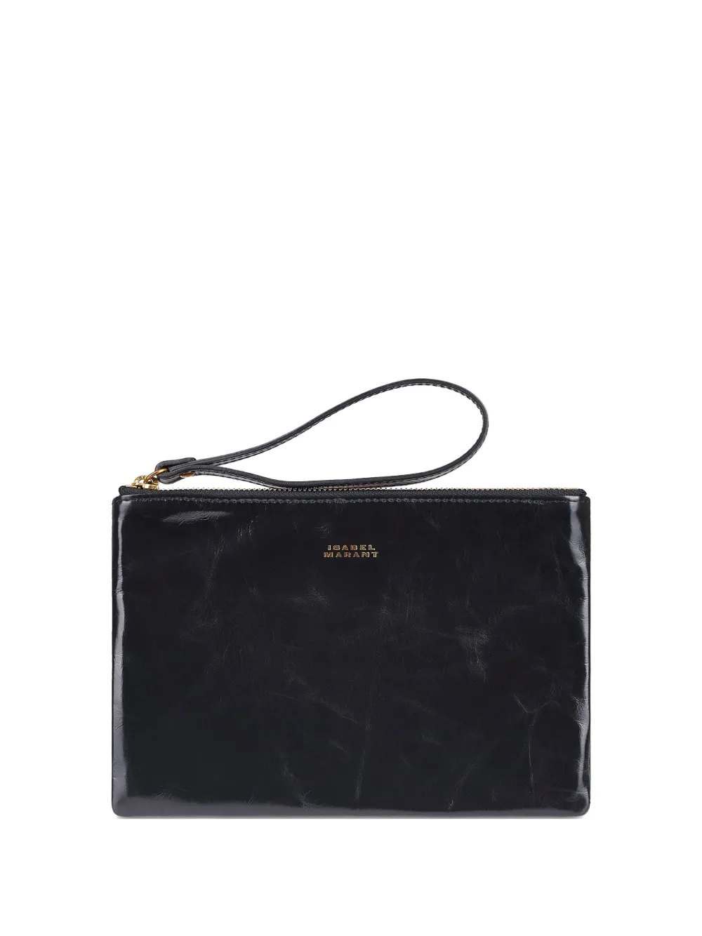ISABEL MARANT Mino leren clutch met rits Zwart