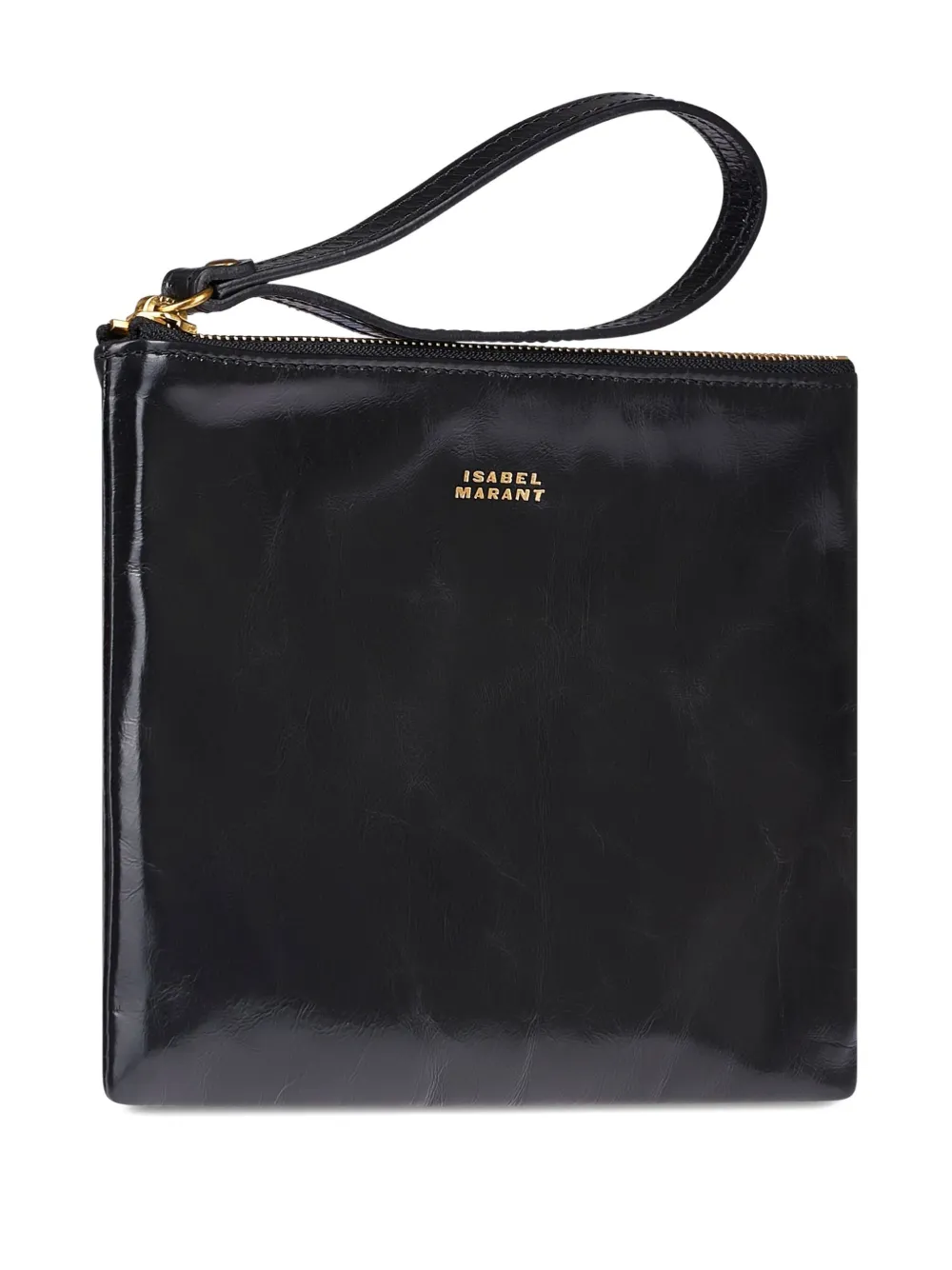 ISABEL MARANT Mino leren clutch met rits Zwart