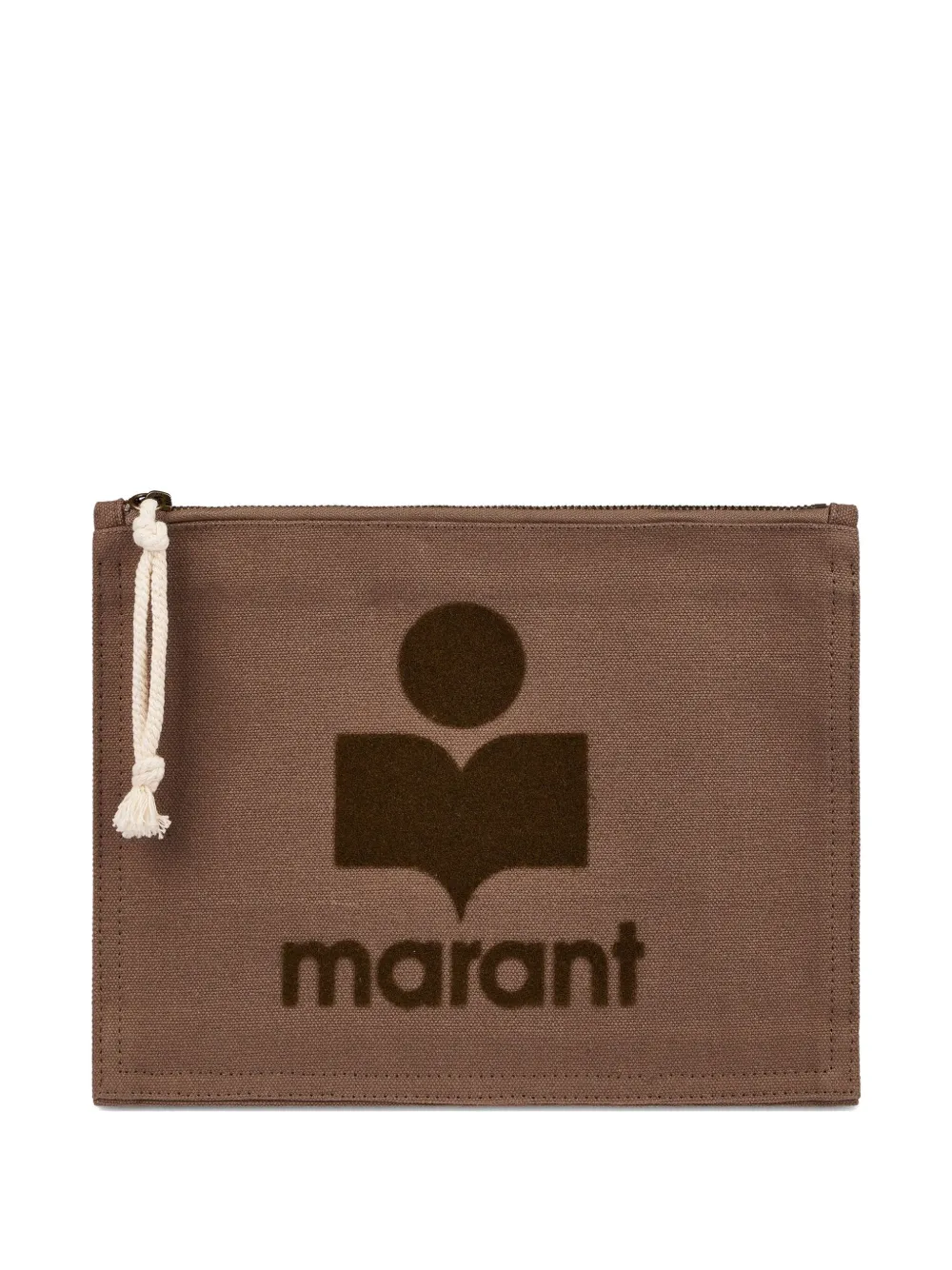 ISABEL MARANT small Netia cotton clutch bag | Brown | Image 1
