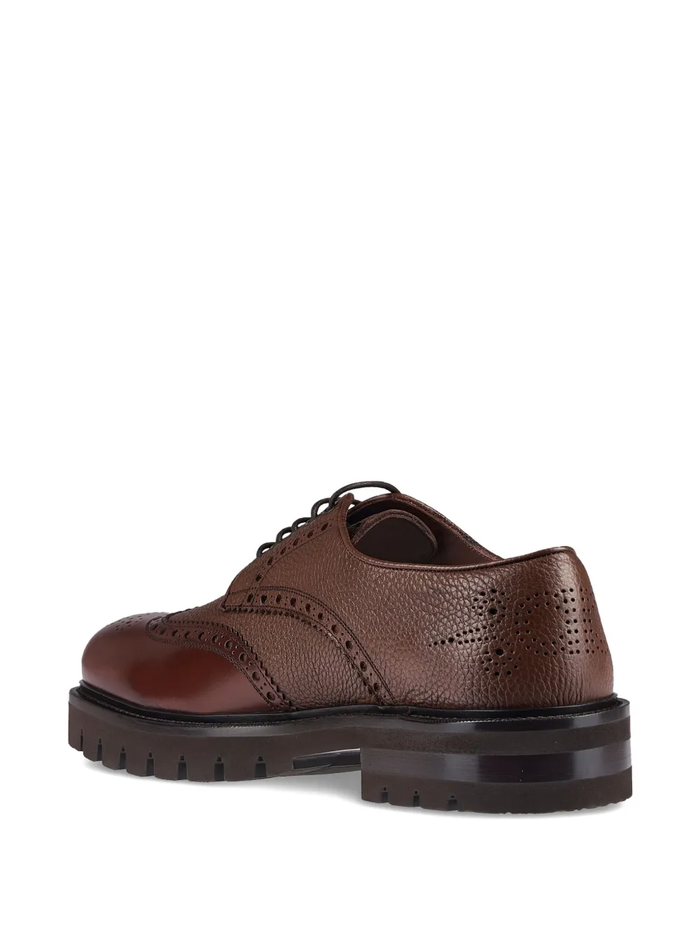 Ferragamo leather brogue shoes Brown