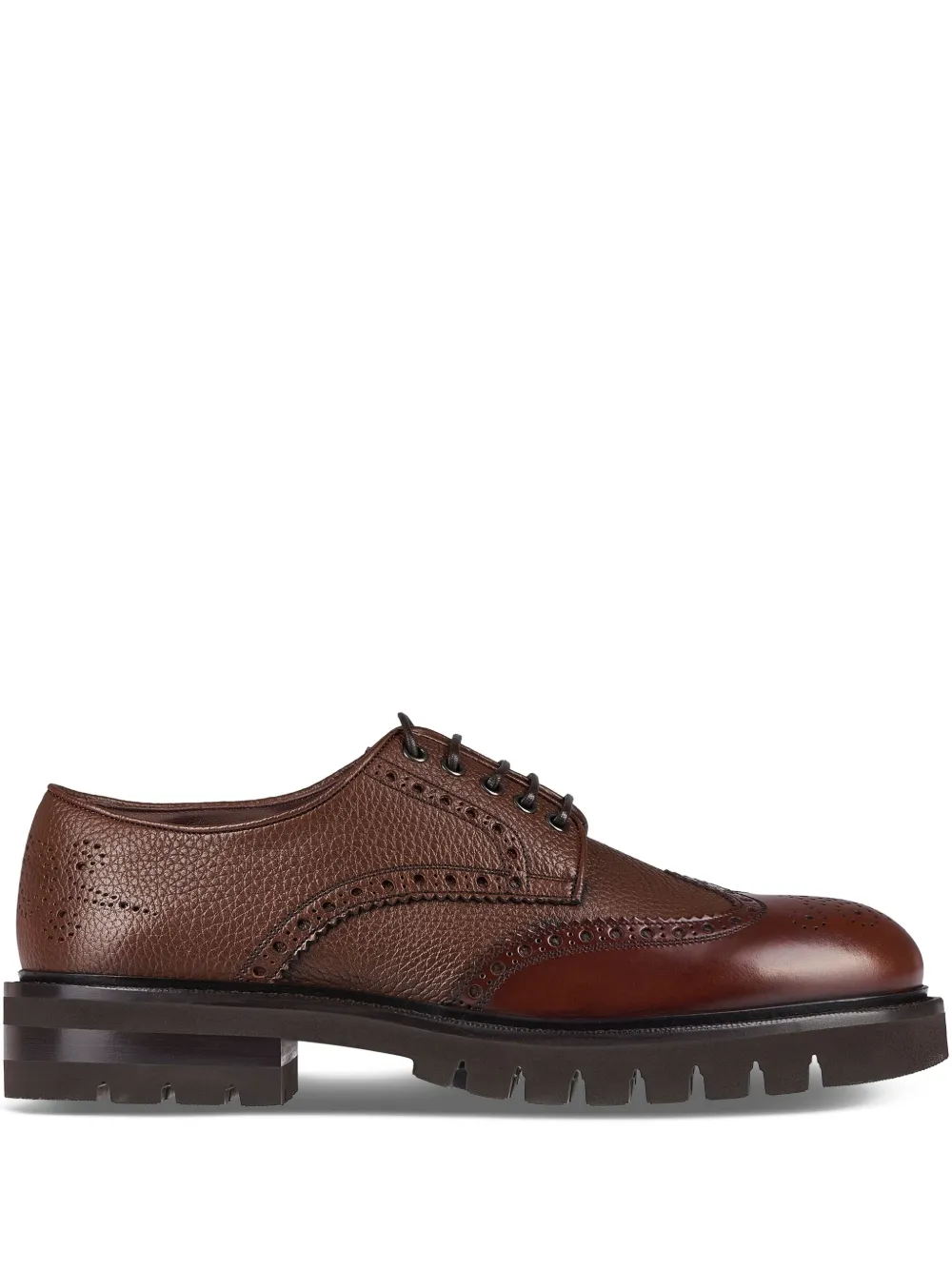Ferragamo leather brogue shoes Brown