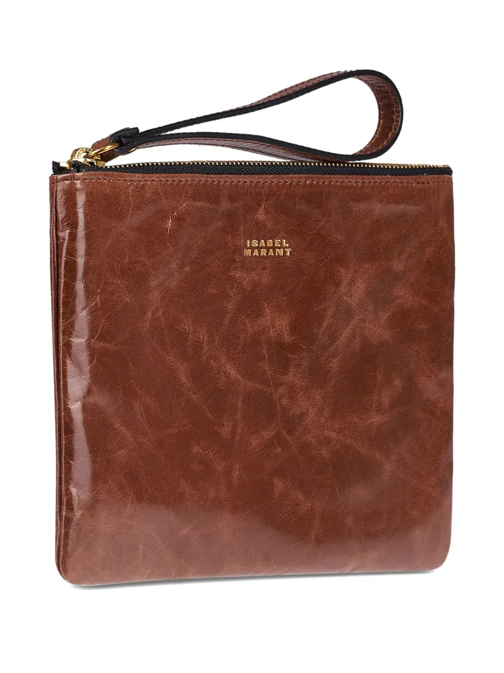 ISABEL MARANT Kleine Mino leren clutch Bruin