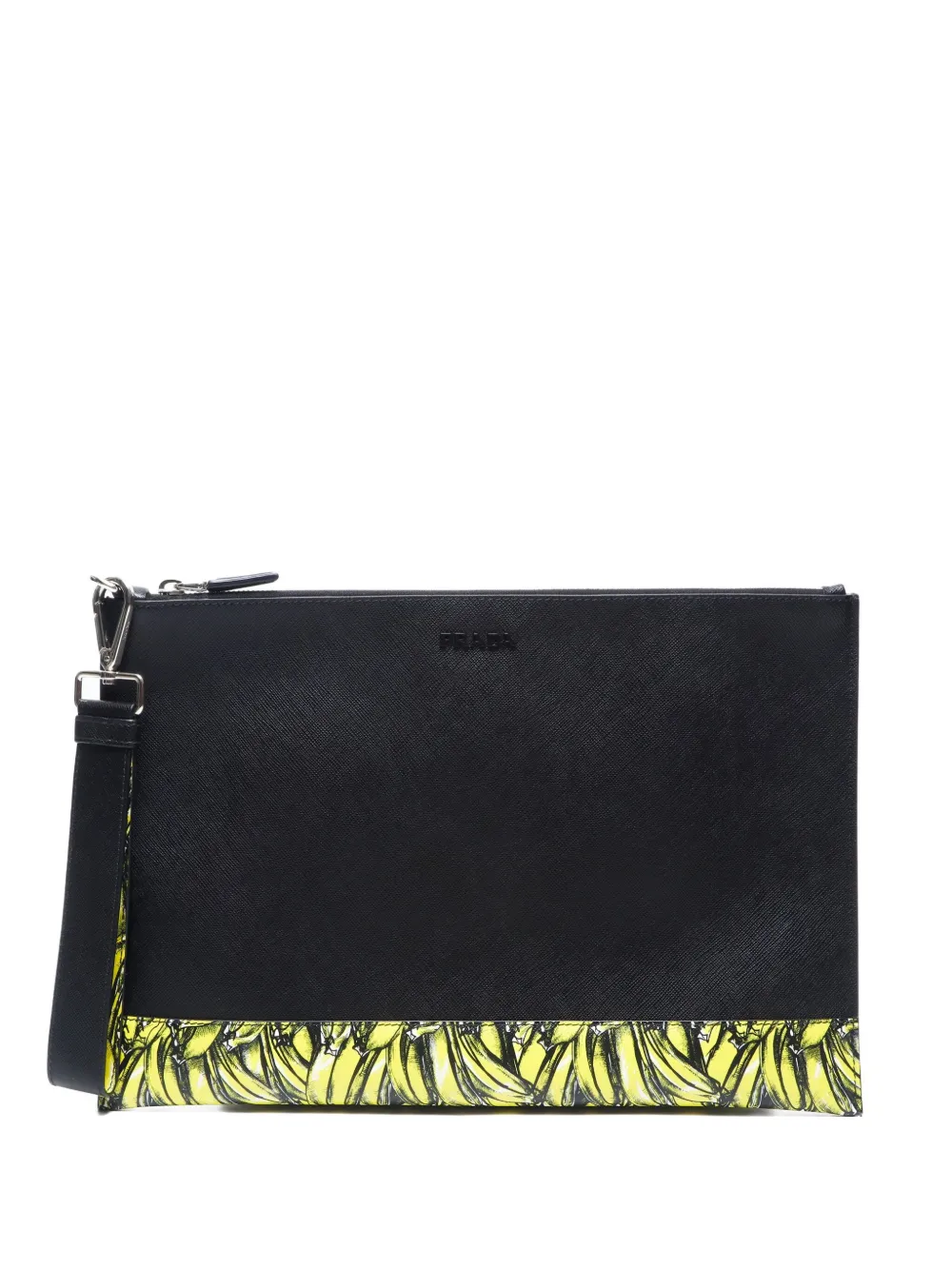 Prada Pre-Owned 2020s バナナプリント クラッチバッグ - ブラック Prada Pre-Owned 2020s バナナプリント クラッチバッグ - ブラック