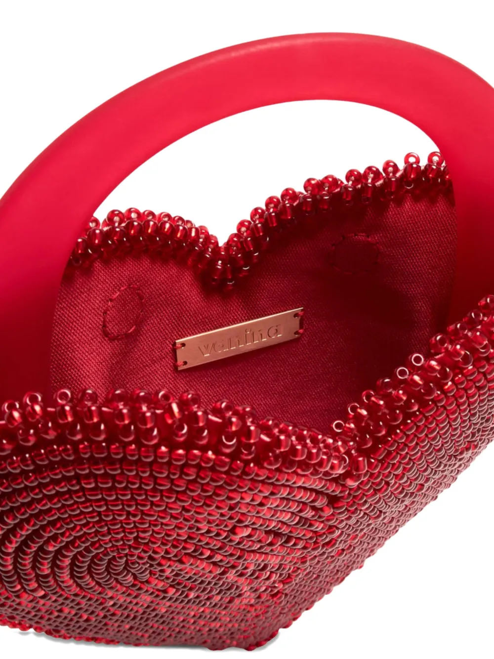 Vanina Reine de Coeur clutch met kralen Rood