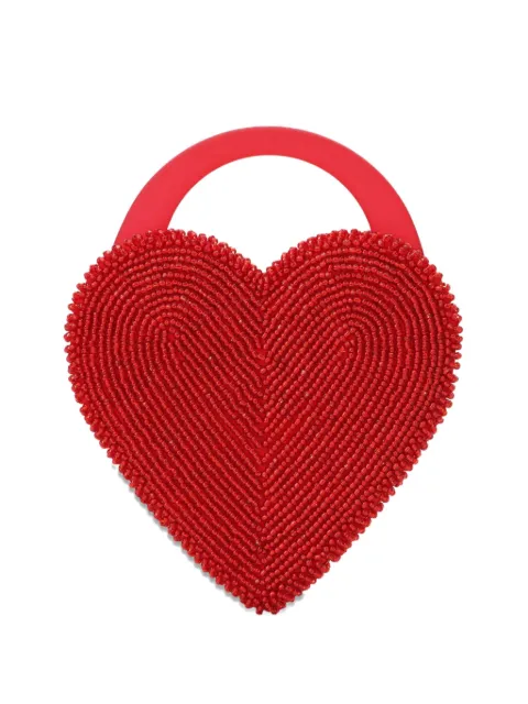 Vanina Reine de Coeur beaded heart clutch bag