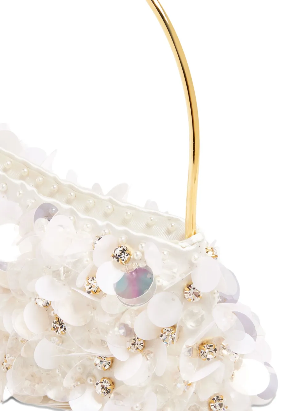 Vanina Eclat de Lune clutch met pailletten Wit