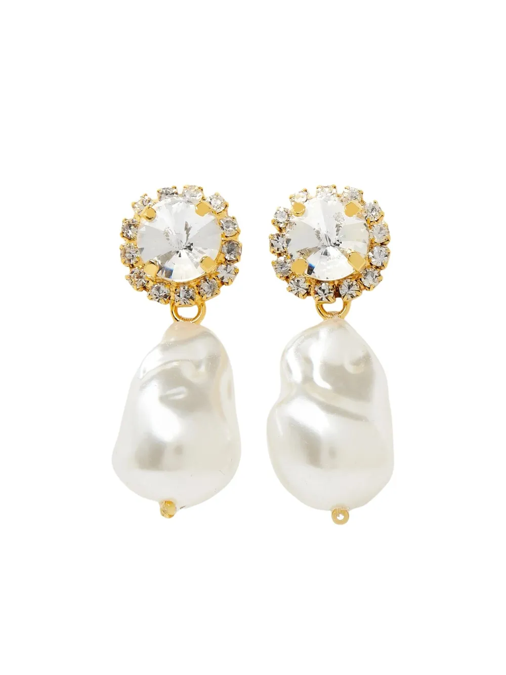 Vanina Crystal-embellished Baroque Pearl Earrings