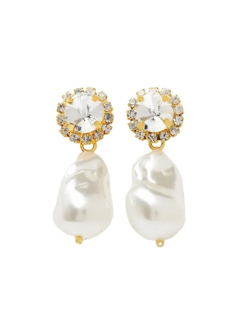 Vanina crystal-embellished baroque pearl earrings