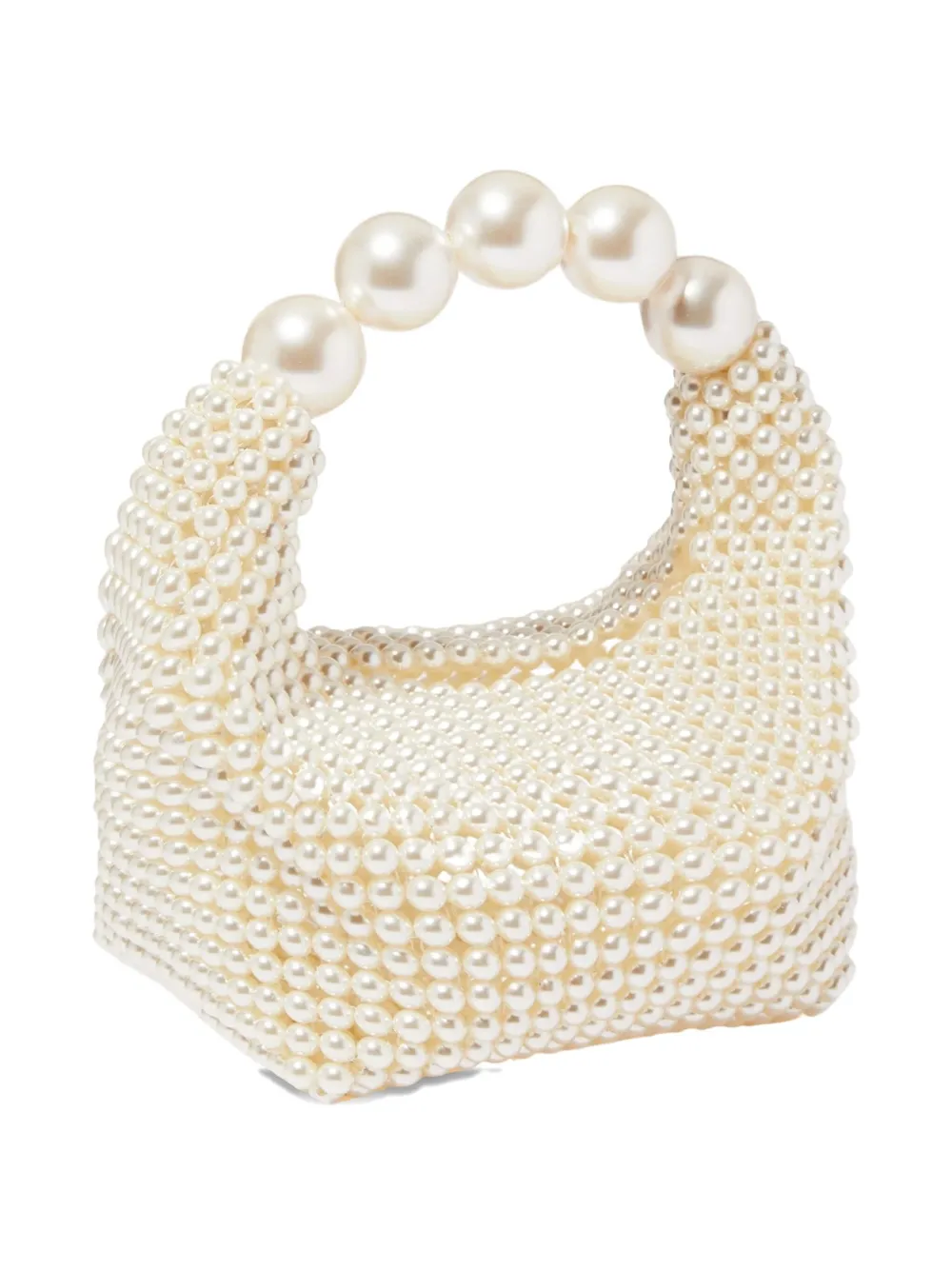 Vanina Nuit Blanche clutch verfraaid met parels Wit