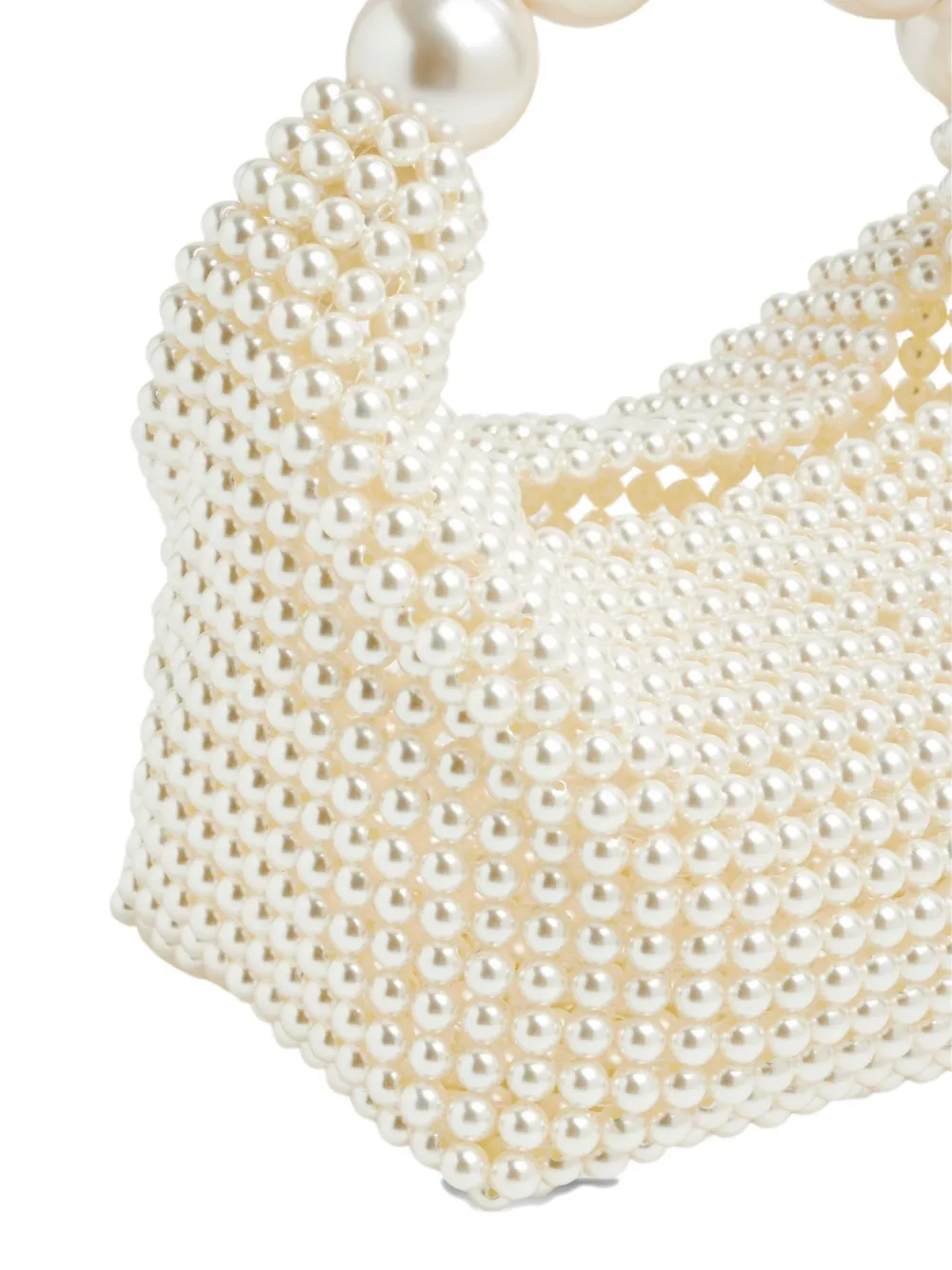 Vanina Nuit Blanche clutch verfraaid met parels Wit