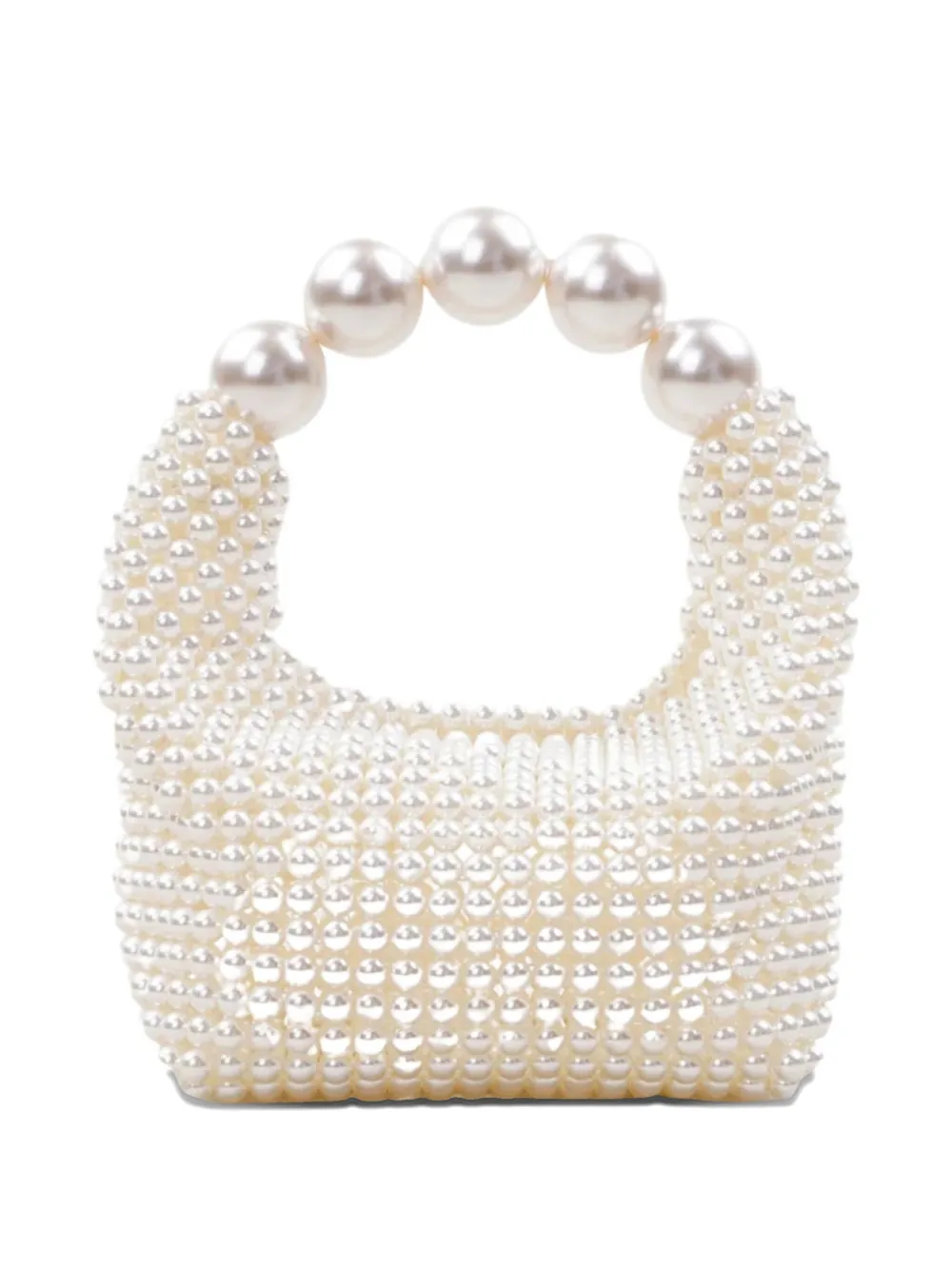 Vanina Nuit Blanche clutch verfraaid met parels Wit