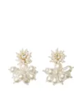 Vanina crystal-embellished pearl earrings - White