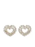 Vanina crystal heart earrings - White