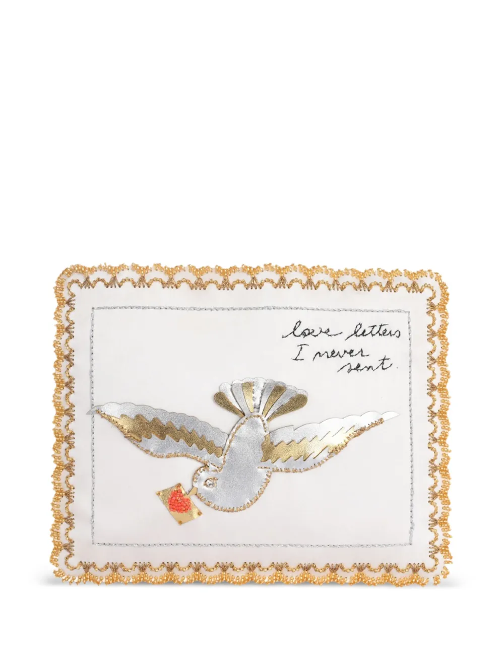 Vanina Love Stamp Embroidered Clutch