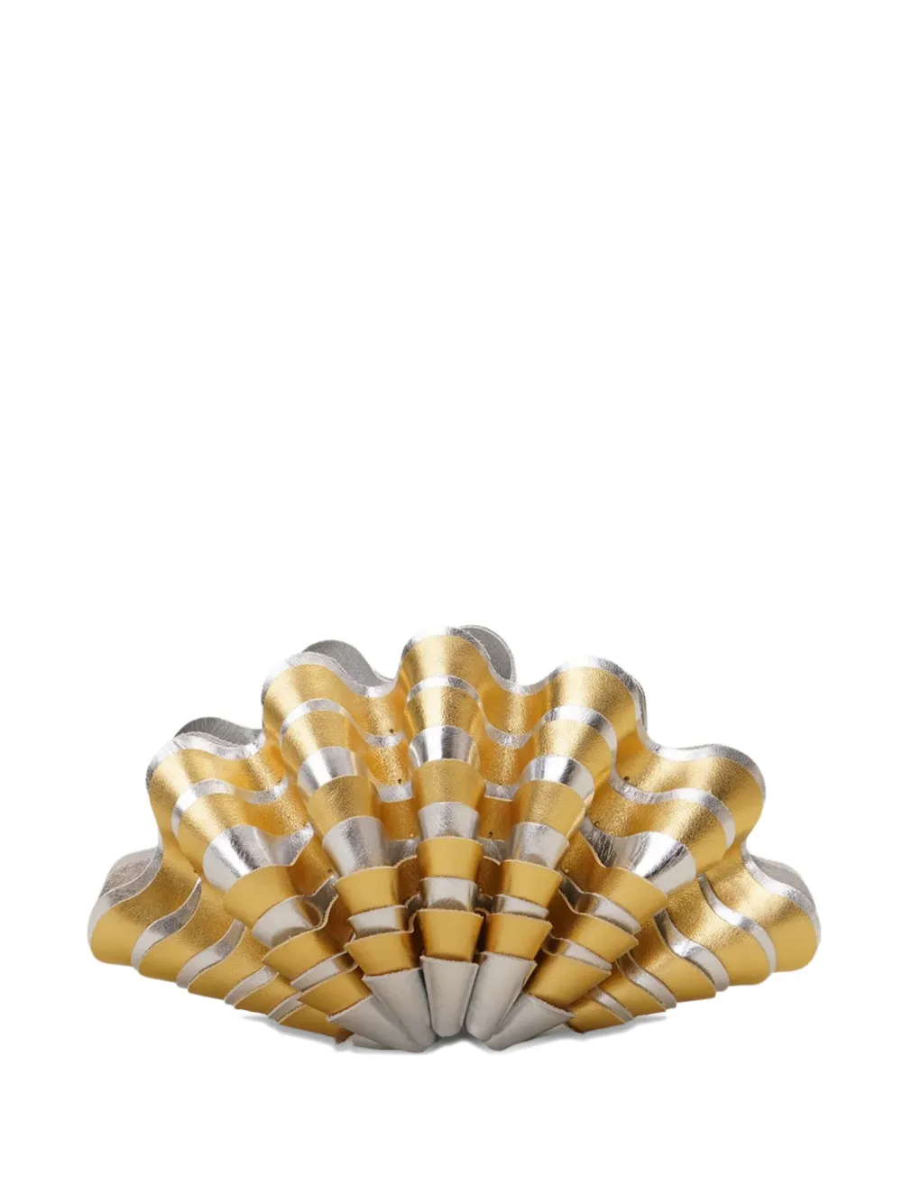 Vanina Sables Mouvant Shell-shaped Striped Clutch