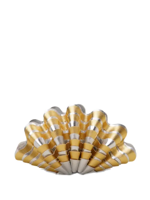 Vanina Sables Mouvant shell-shaped striped clutch