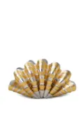 Vanina Sables Mouvant shell-shaped striped clutch - Silver