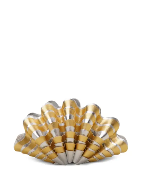 Vanina Sables Mouvant shell-shaped striped clutch