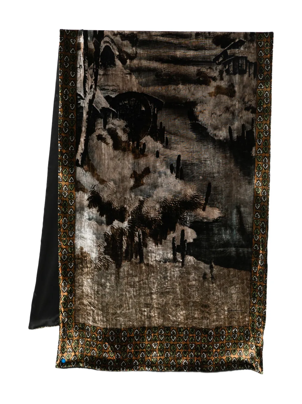 Pierre-louis Mascia Grahic-print Scarf In Brown