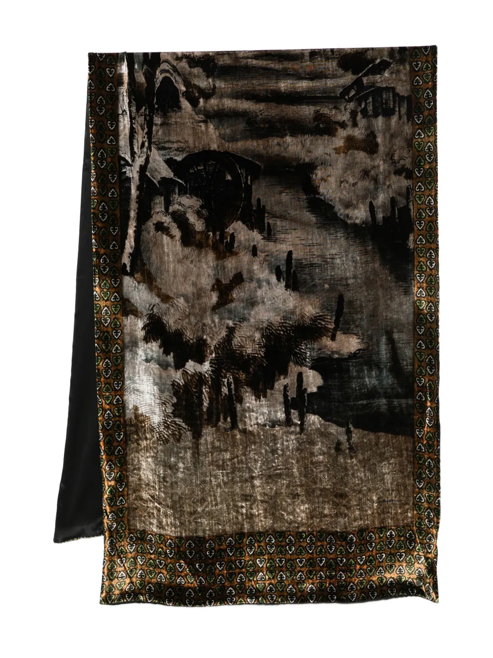 Pierre-Louis Mascia grahic-print scarf Bruin