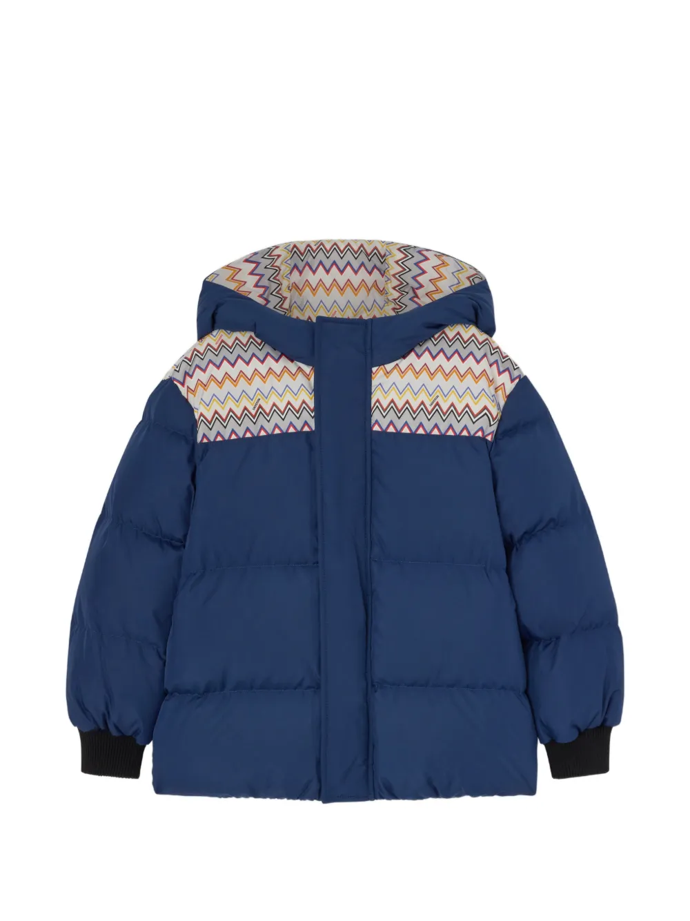 Missoni Kids zigzag-detail padded jacket - Blu