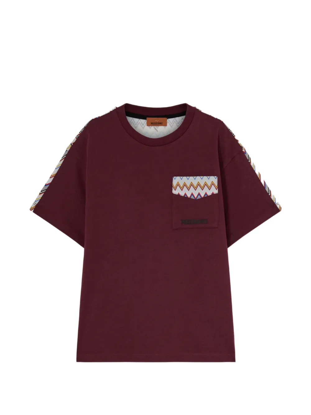 Missoni Kids chest-pocket zigzag-pattern T-shirt - Rosso