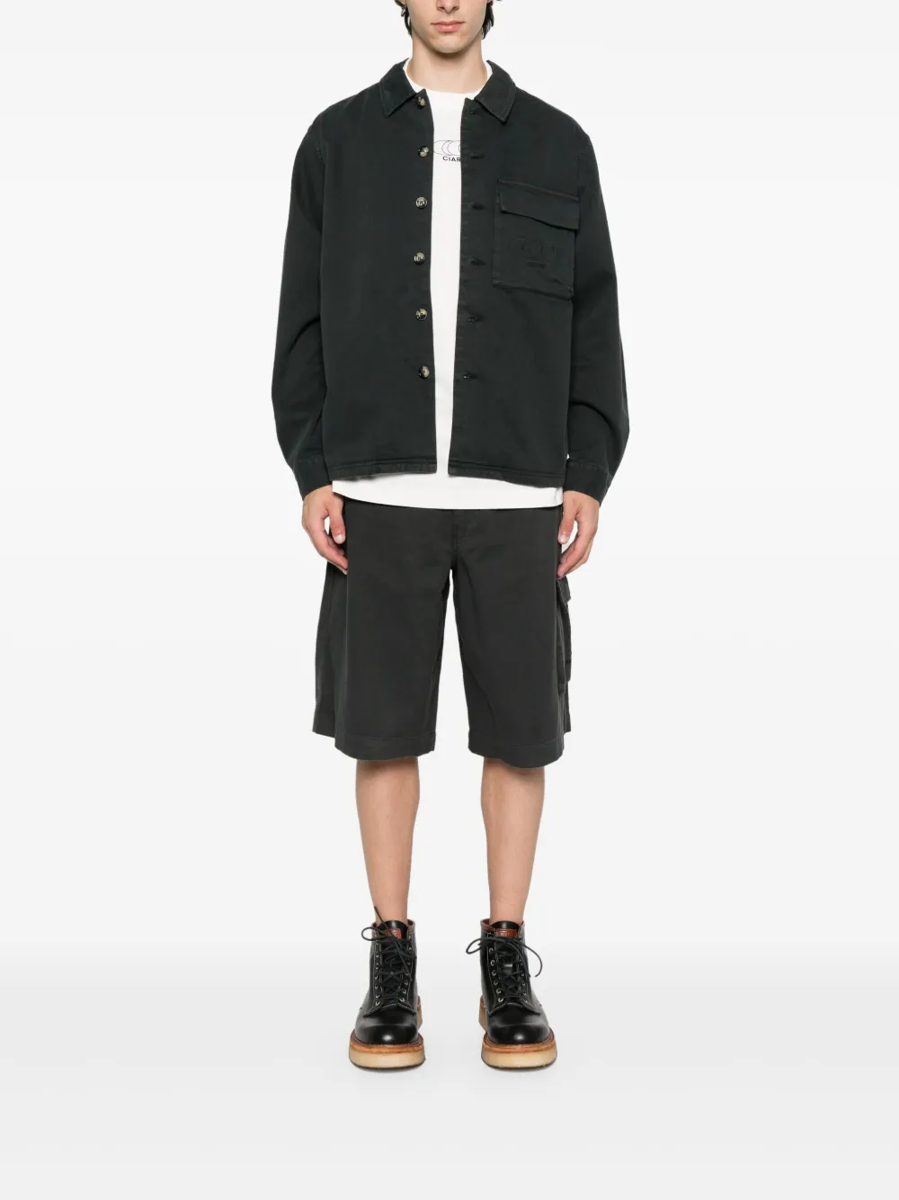 CIARAN embroidered-pocket cotton shirt | Image 2