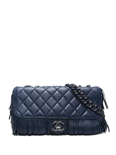 CHANEL Pre-Owned bolsa de hombro capitonada con flecos 2014