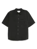 CIARAN embroidered-pocket shirt - Black