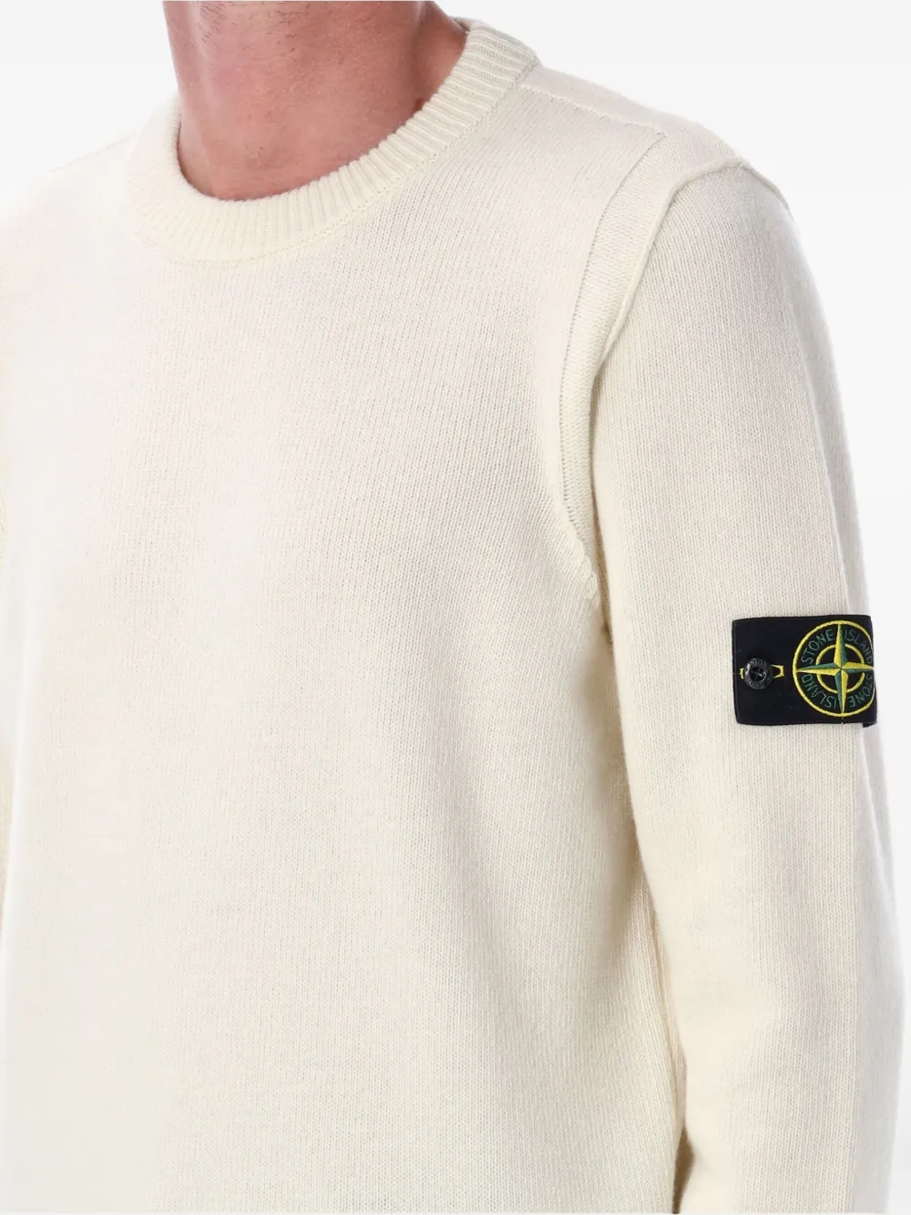 Stone Island Trui met logopatch Wit