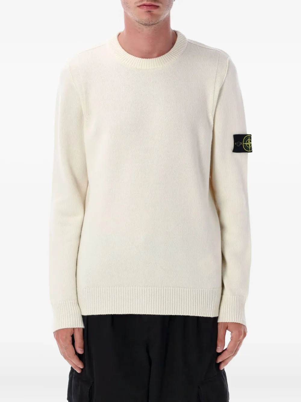 Stone Island Trui met logopatch Wit