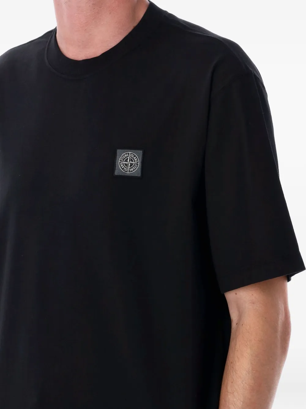 Stone Island T-shirt met logopatch Zwart