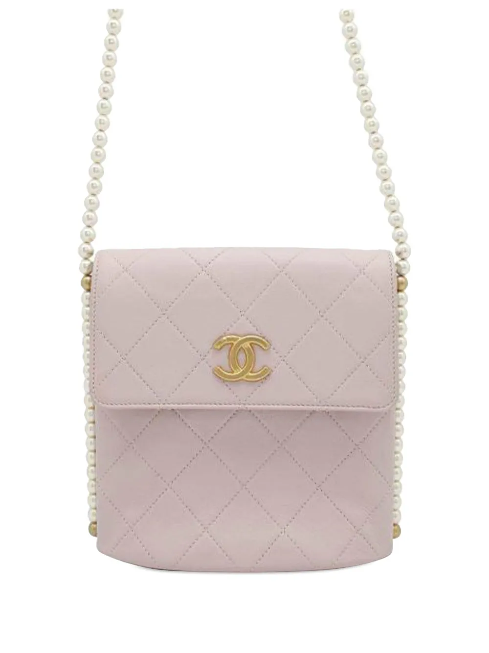 CHANEL Pre-Owned 2021 Small Quilted Calfskin About Pearls Hobo CHANEL Pre-Owned 2021 Small Quilted Calfskin About Pearls Hobo