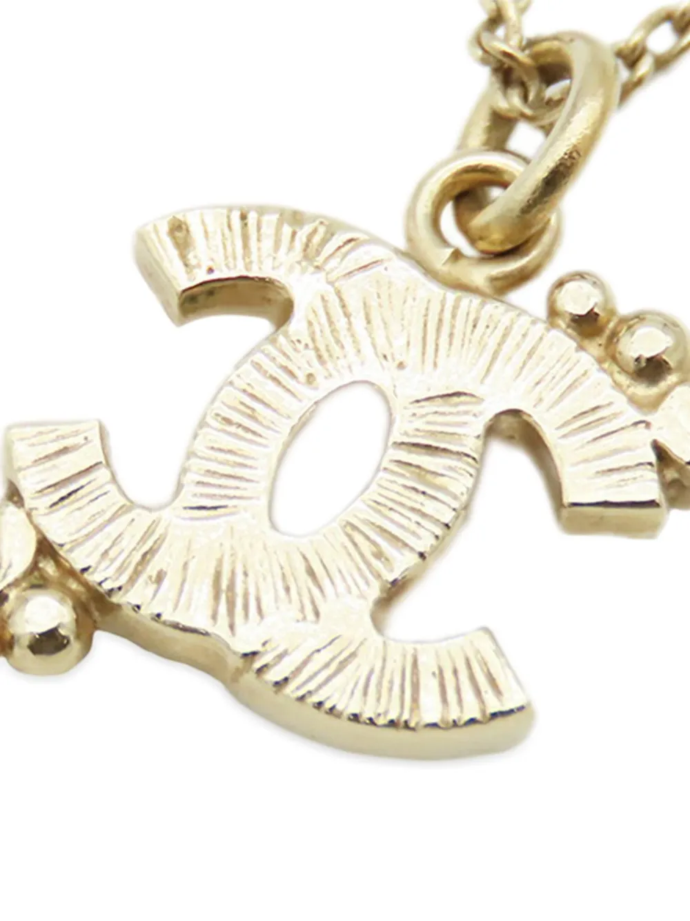 CHANEL Pre-Owned 2009 Gold Plated CC Rhinestones Pendant Necklace costume necklace | Image 2