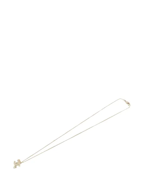 CHANEL Pre-Owned 2009 Gold Plated CC Rhinestones Pendant Necklace costume necklace