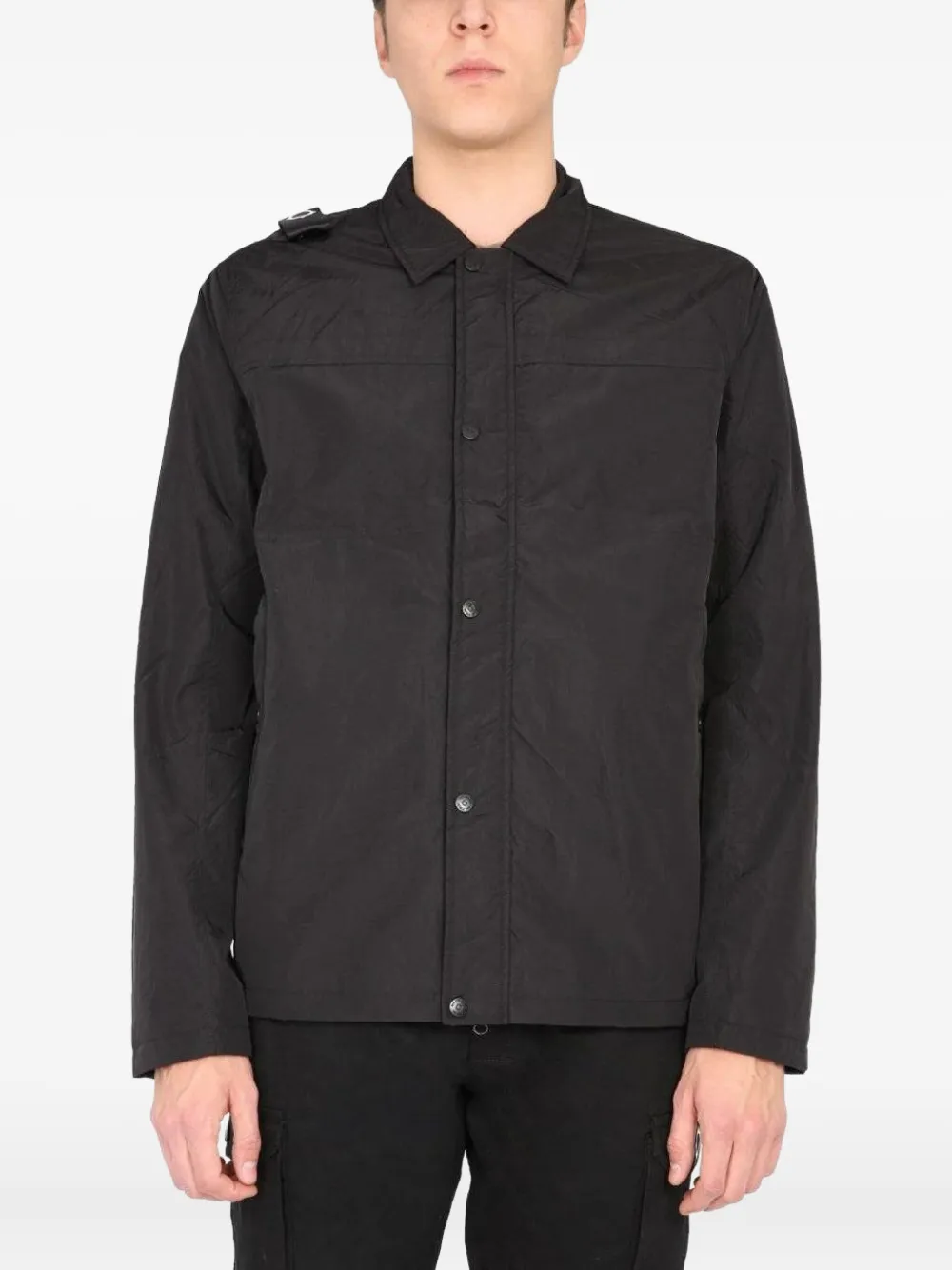 Ma.Strum logo-patch shirt jacket | Black | Image 1