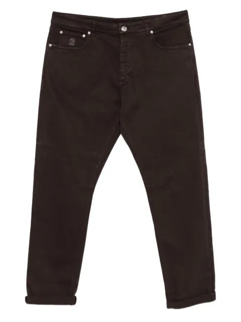 Brunello Cucinelli embroidered-logo jeans