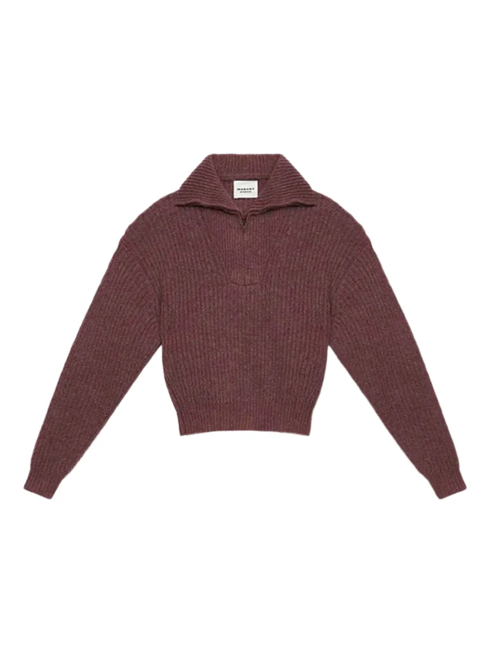 Isabel Marant Étoile Danita Zip-up Colar Sweater In Burgundy