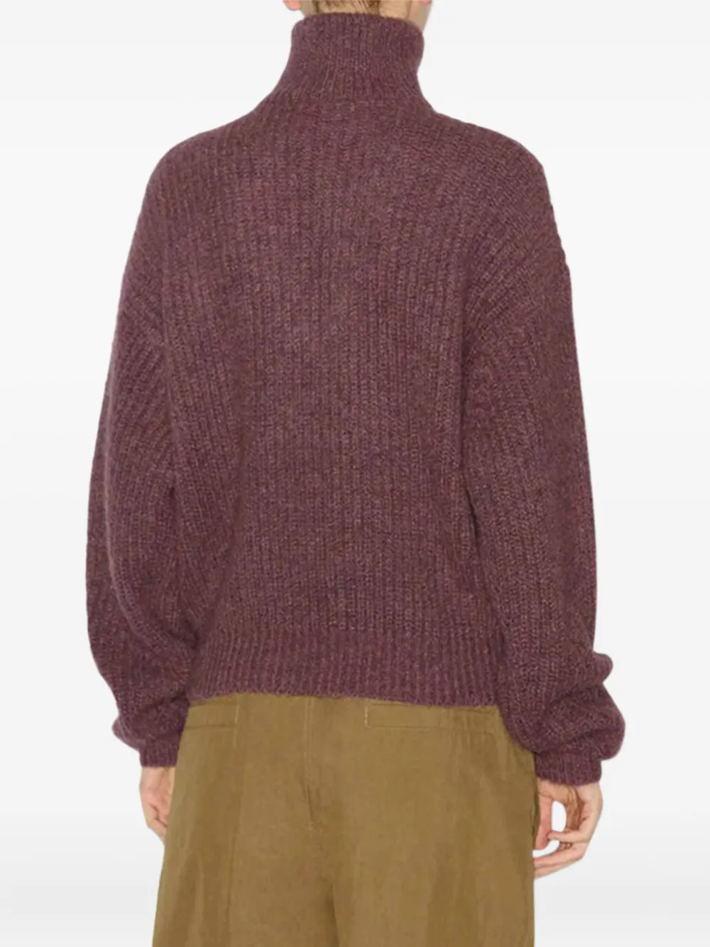 Isabel Marant Étoile Danita Zip-up Colar Sweater In Burgundy