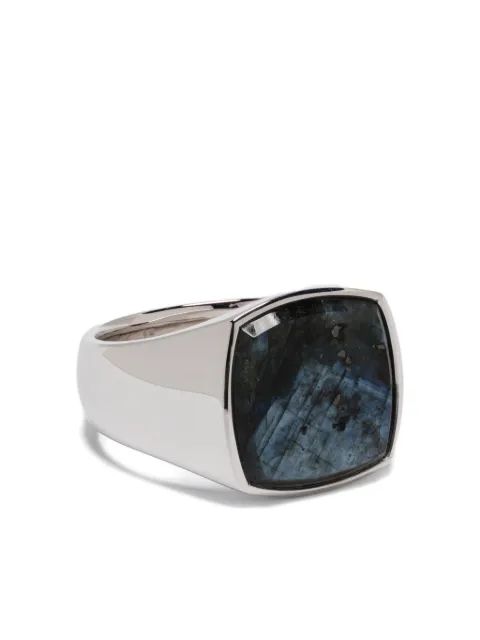 Tom Wood cushion-cut larvikite signet ring