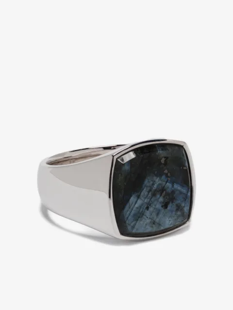 Tom Wood Cushion Larvikite ring